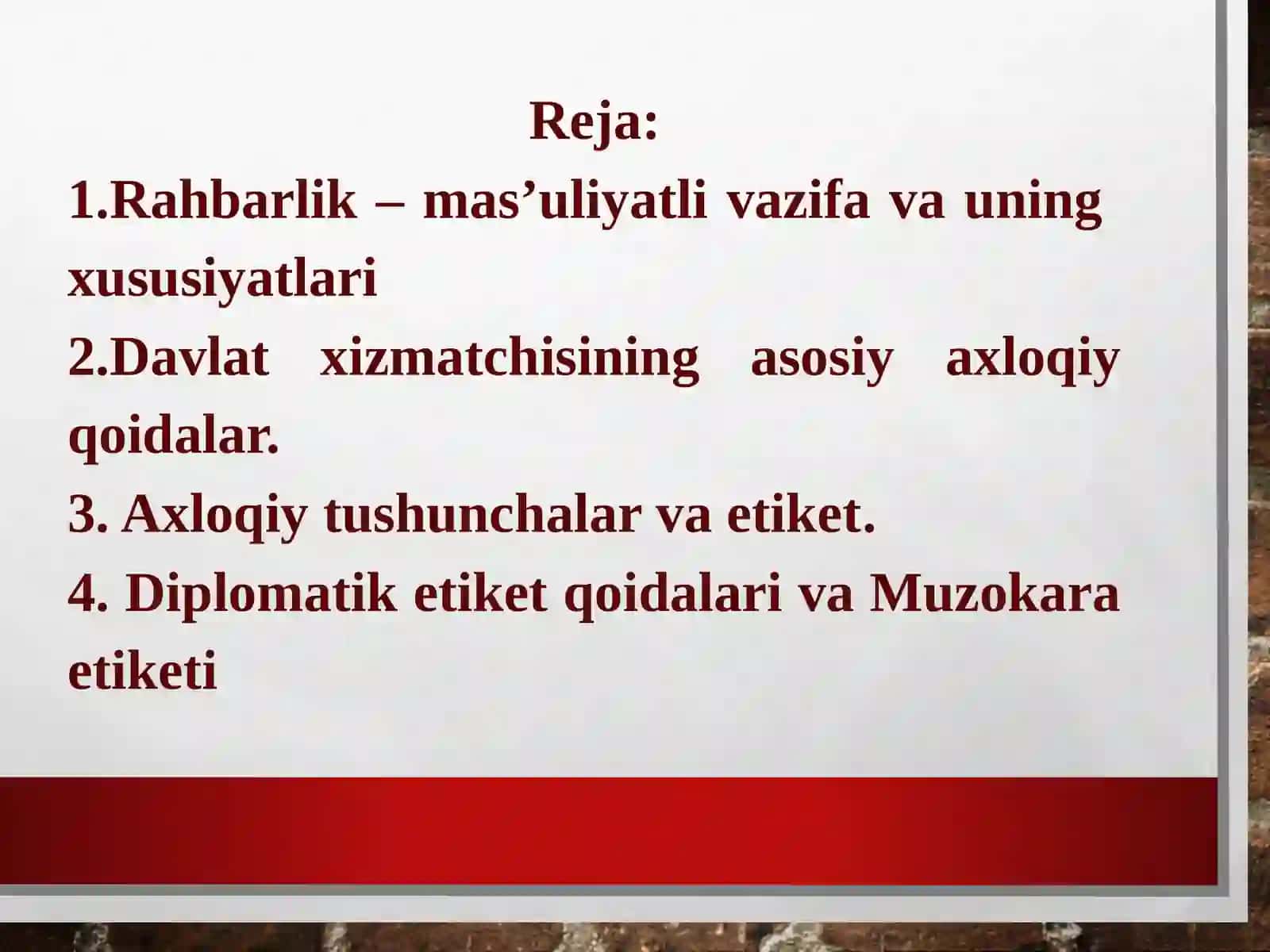 Rahbarxodimlarning etikasi va diplomatik etiket 2