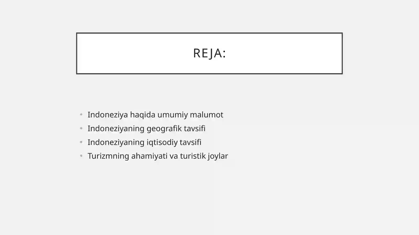 Indoneziyaning iqtisodiy geografik va turistik tavsifi 2