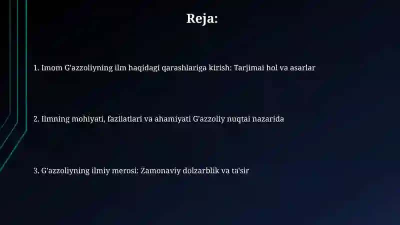 Imom G’azzoliyning ilmning afzalligi haqidagi qarashlari 2