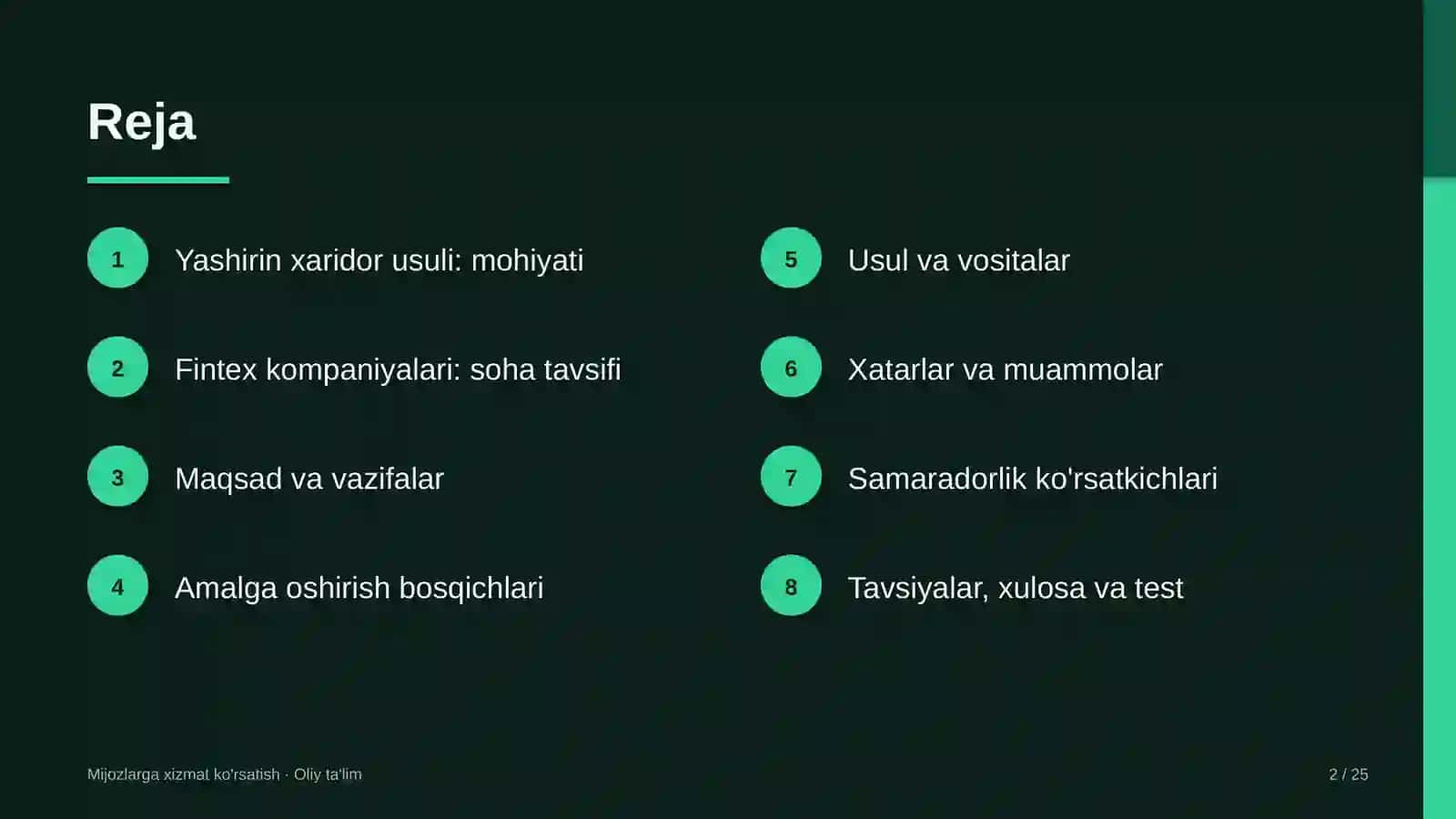 fintex kompaniyalarida xizmat sifatini yashirin xaridor usulida baholash 8260 2