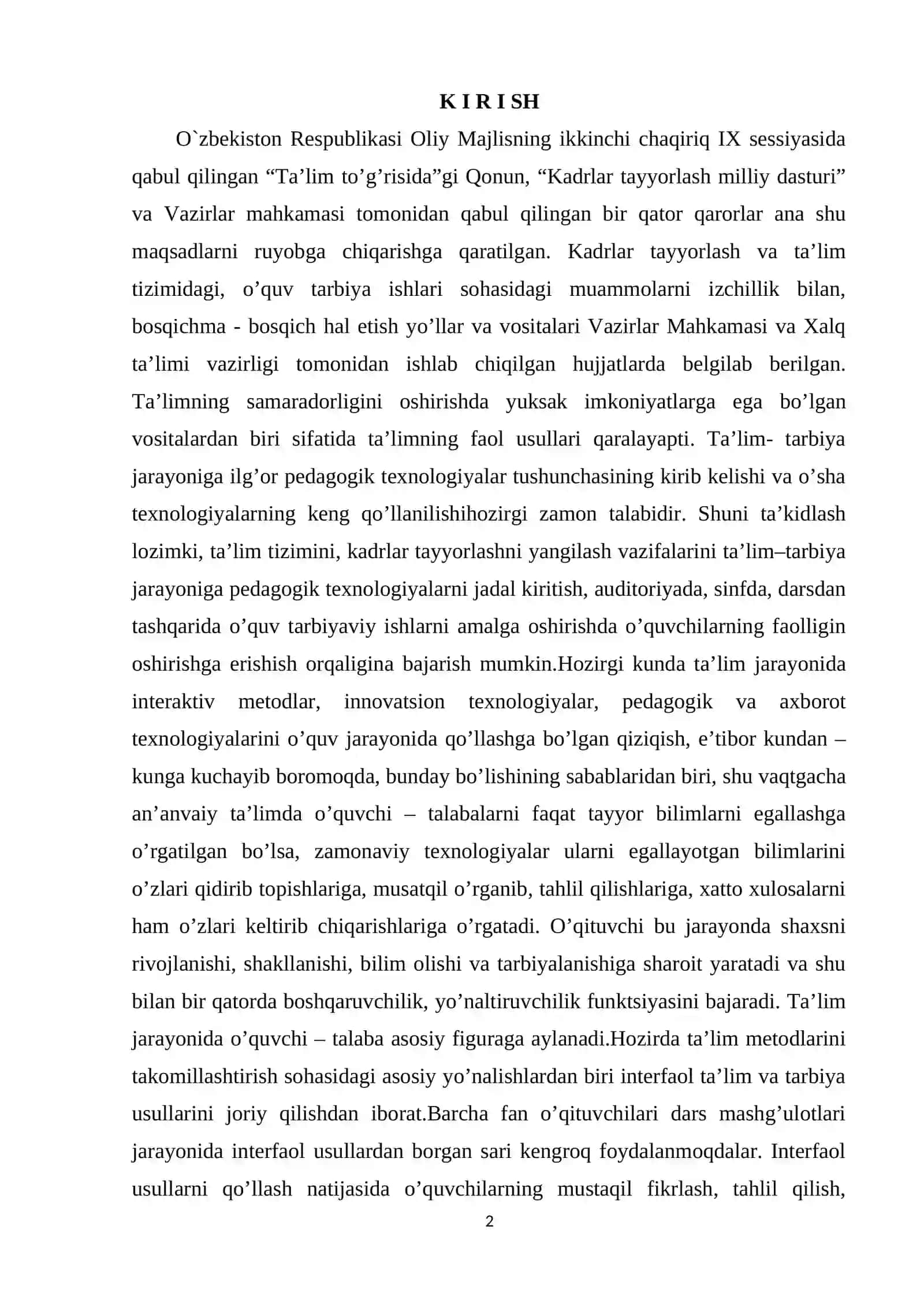 Informatika va axborot texnologiyalari fanini o`qitishda interaktiv metodlarni o’rni 2