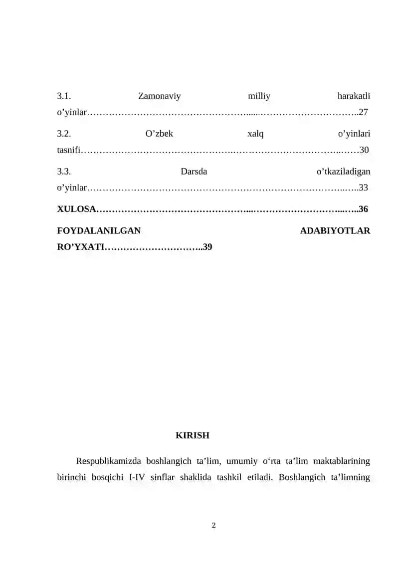 Kichik maktab yoshidagi bolalarni tarbiyalashda o'zbek xalq oyinlarining ahamiyati. 2