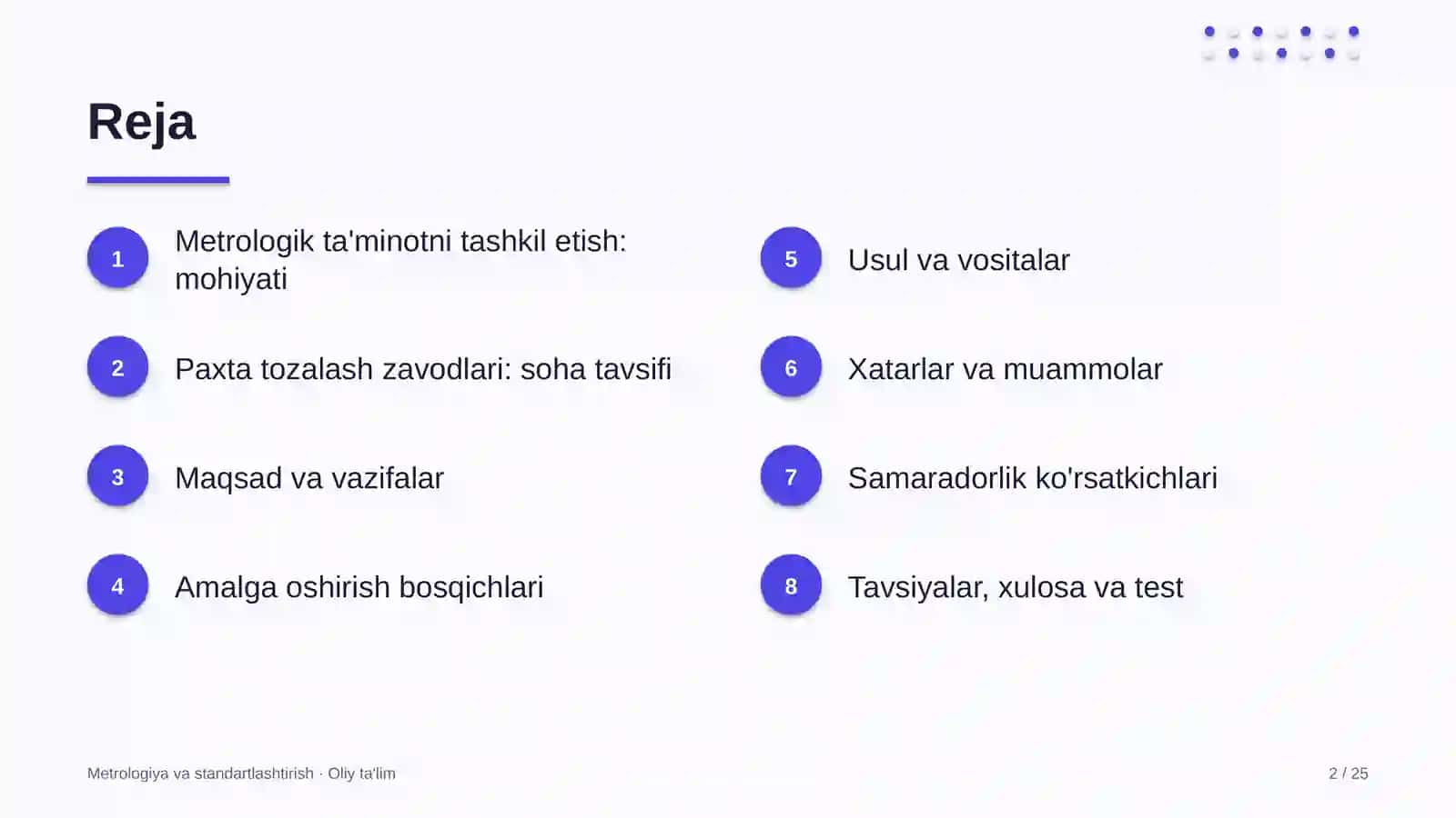 paxta tozalash zavodlarida metrologik ta'minotni tashkil etish 7347 2