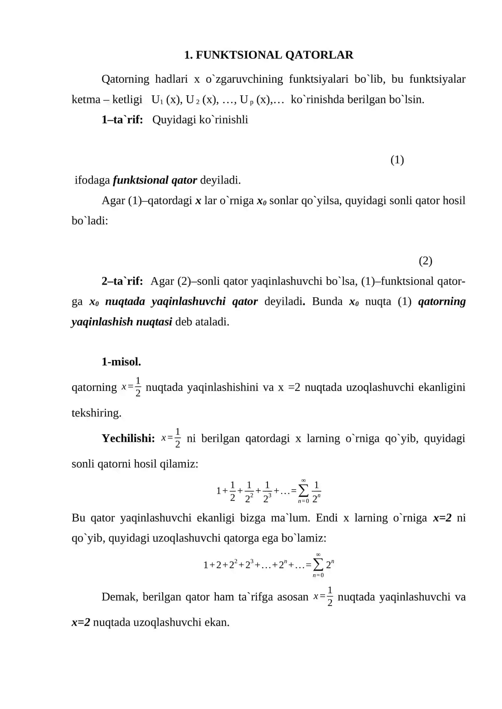 Funktsional qatorlar 2