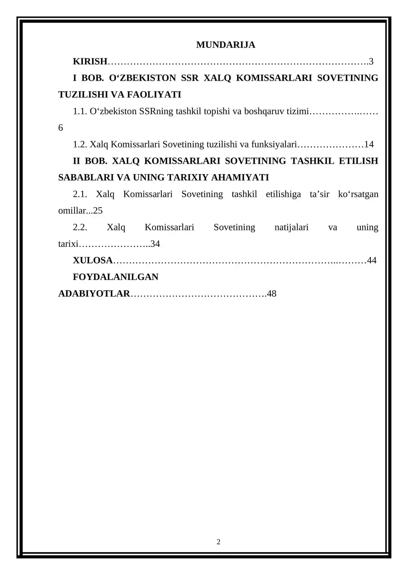 O‘ZBEKISTON SSR XALQ KOMISSARLARI SOVETINING TUZILISHI VA SABABLARI 2