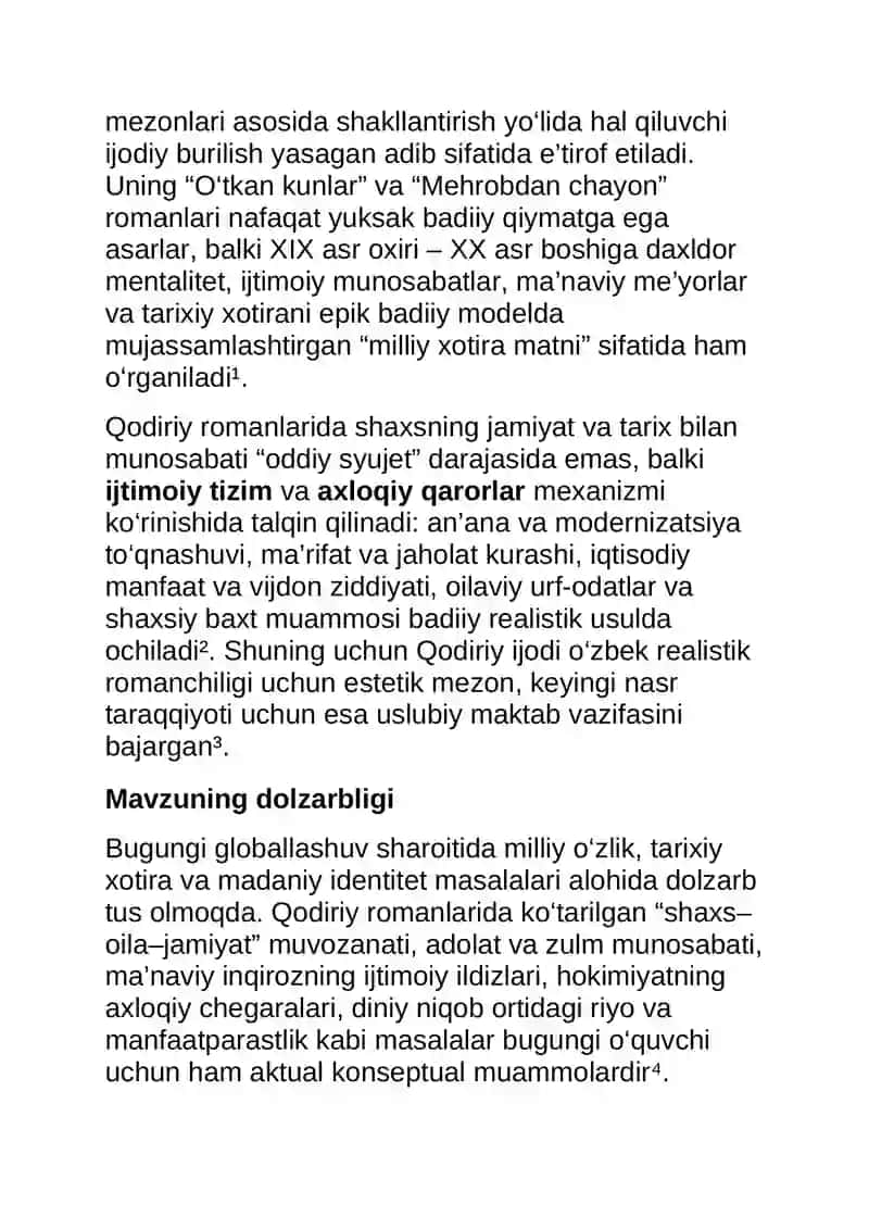 Abdulla Qodiriy – o‘zbek realistik romanchiligining asoschisi 2