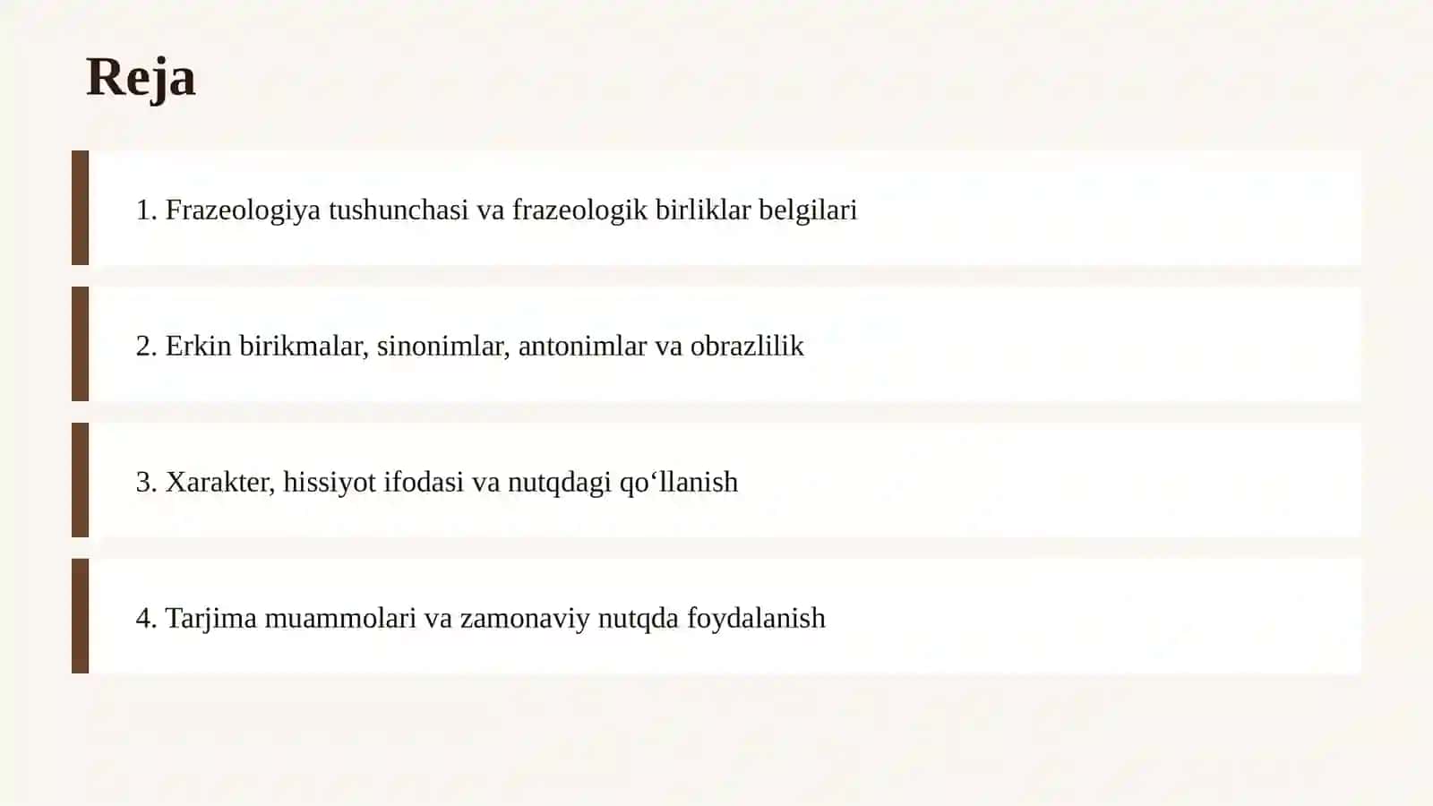 Frazeologiya va O‘zbek tilining Iboralar Boyligi 2