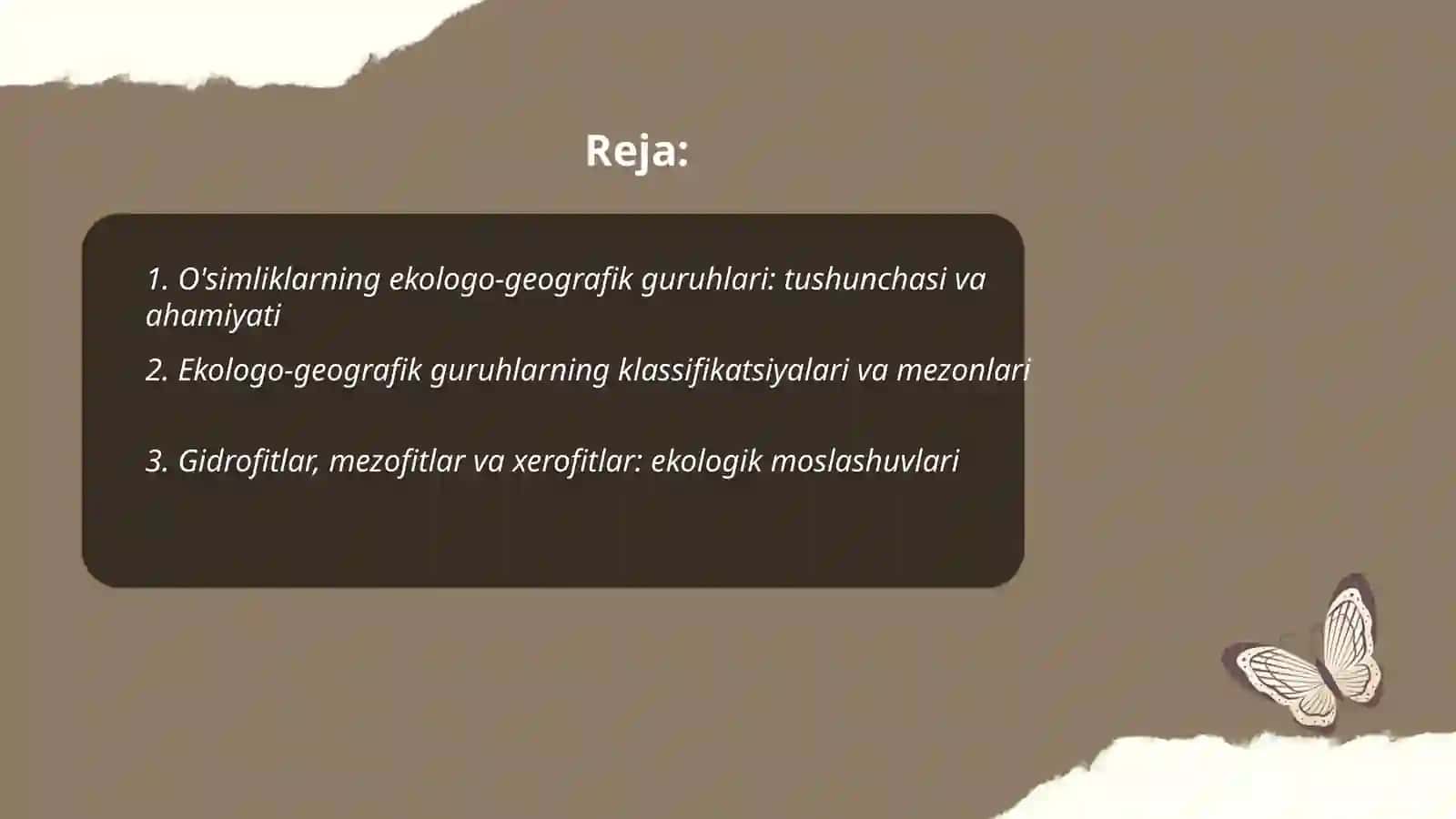 O'simliklarning ekologo-geografik guruhlari va navlarininh tarkibi 2