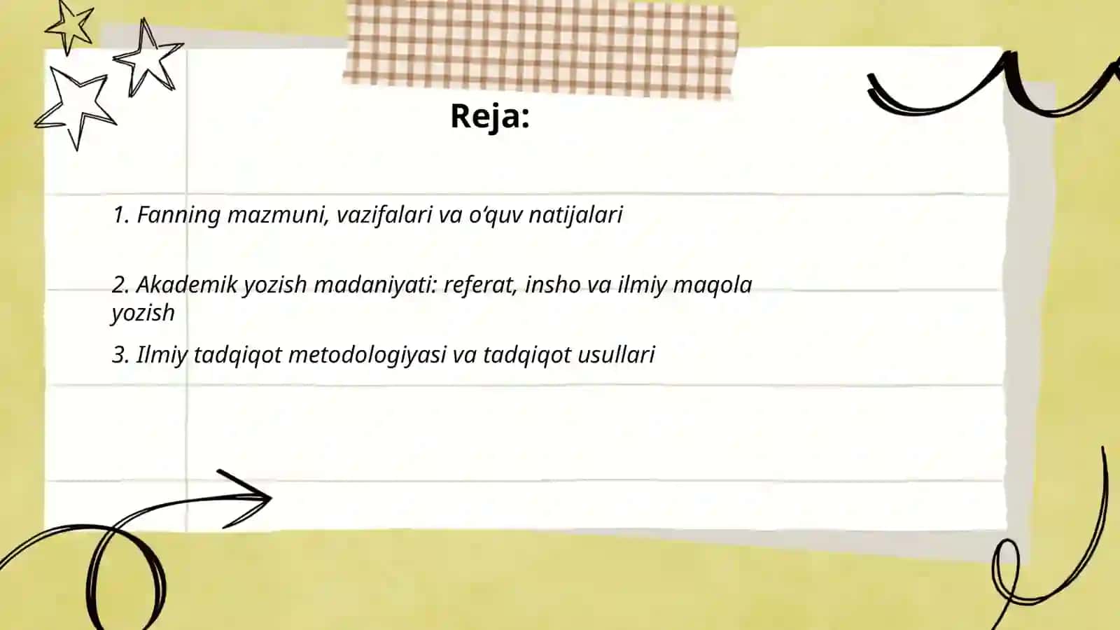 Fanning mazmuni, vazifalari va o‘quv natijalari 2