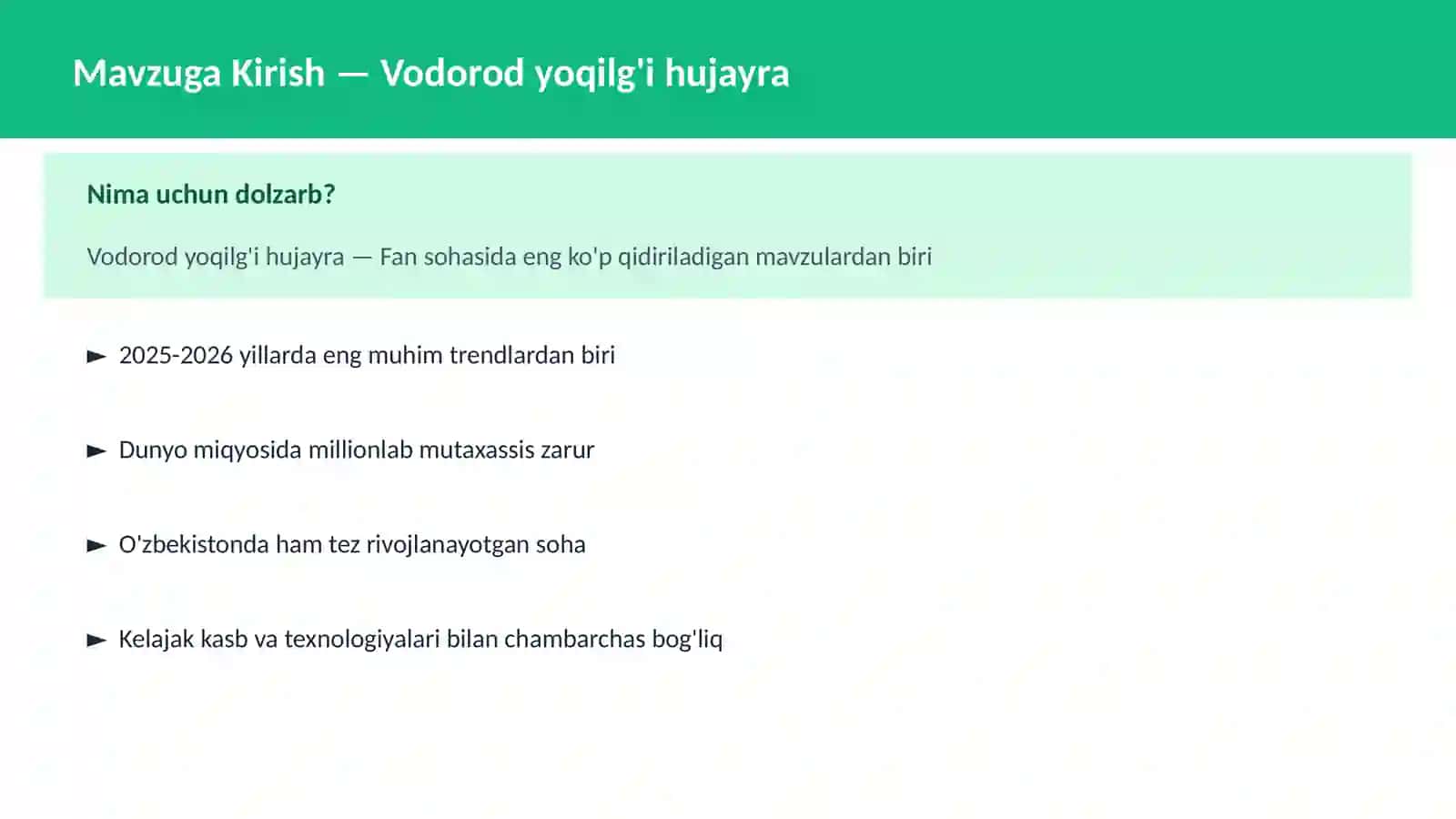 Vodorod yoqilg'i hujayra 2