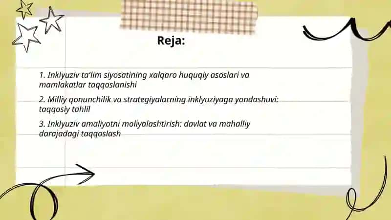 Inklyuziv tarbiya siyosati va amaliyoti qiyosiy oʻrganish 2