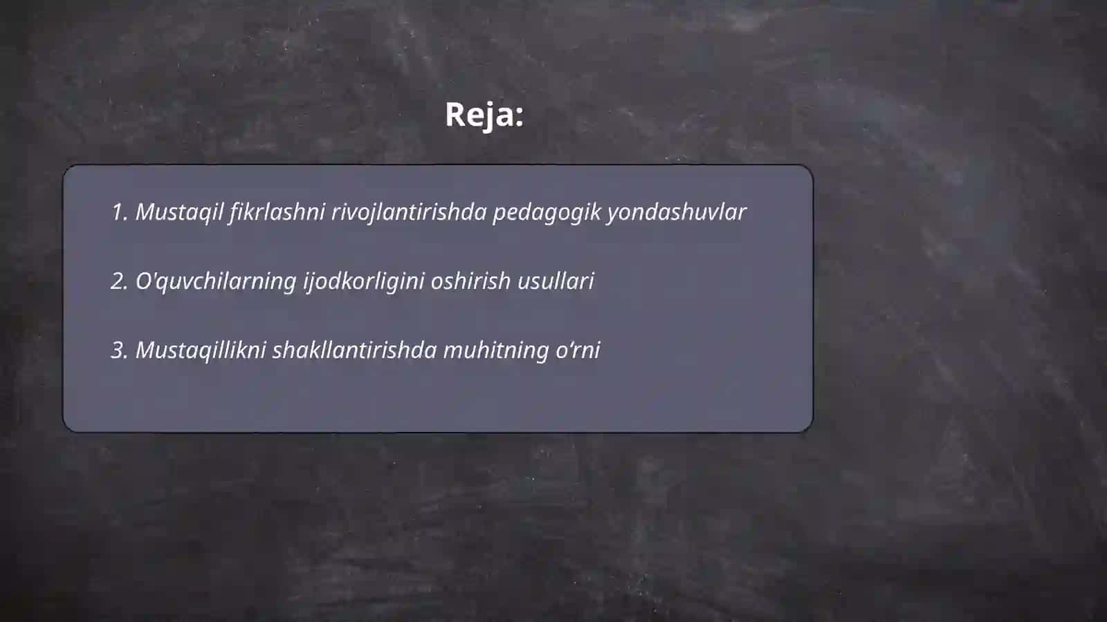 O'quvchilarda mustaqillikni shakllantirish tarbiya jarayoni samaradorligi omili sifatida 2
