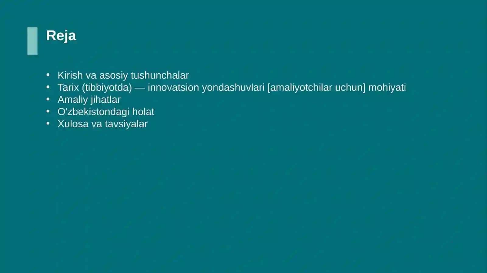 Tarix (tibbiyotda) — innovatsion yondashuvlari [amaliyotchilar uchun] 2