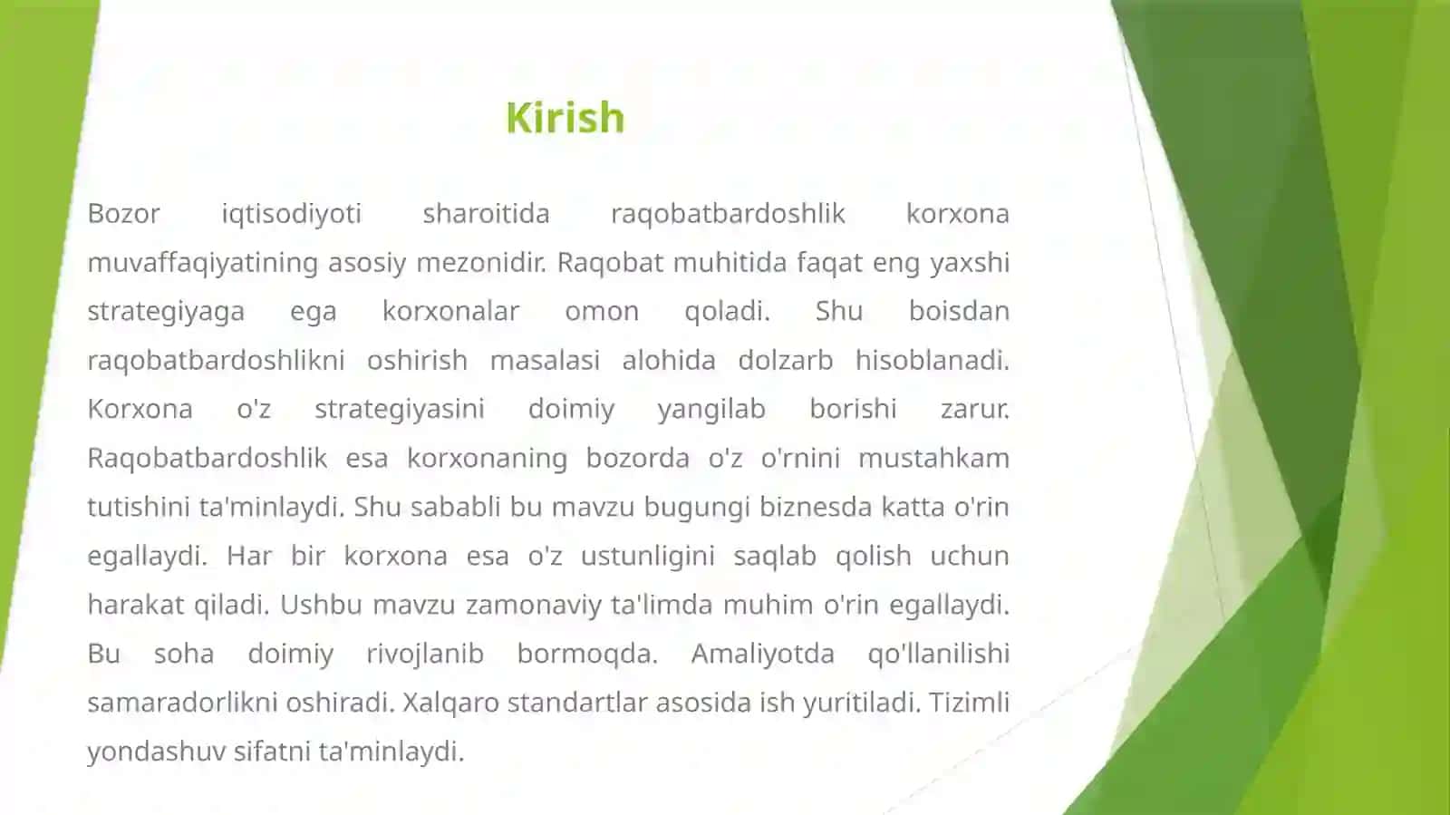 KORXONANING RAQOBATBARDOSHLIGINI OSHIRISH STRATEGIYALARI 2
