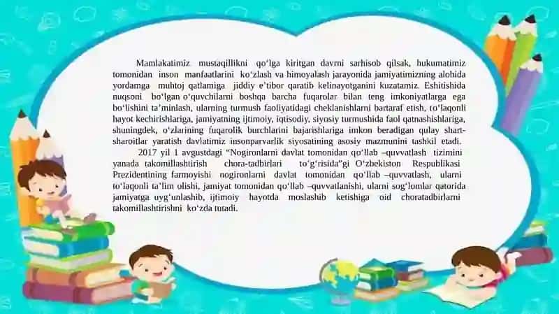 Eshitishida nuqsoni bo‘lgan bolalarni oilada maktab ta’limiga tayyorgarligi 2