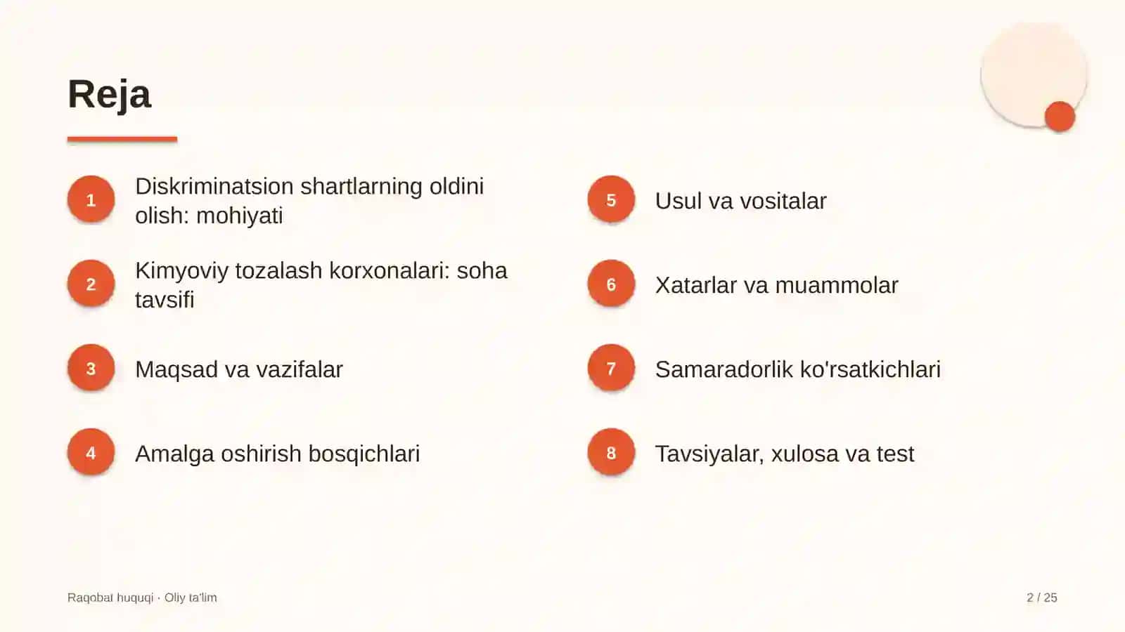 Kimyoviy tozalash korxonalarida diskriminatsion shartlarni qo'llashning oldini olish 2