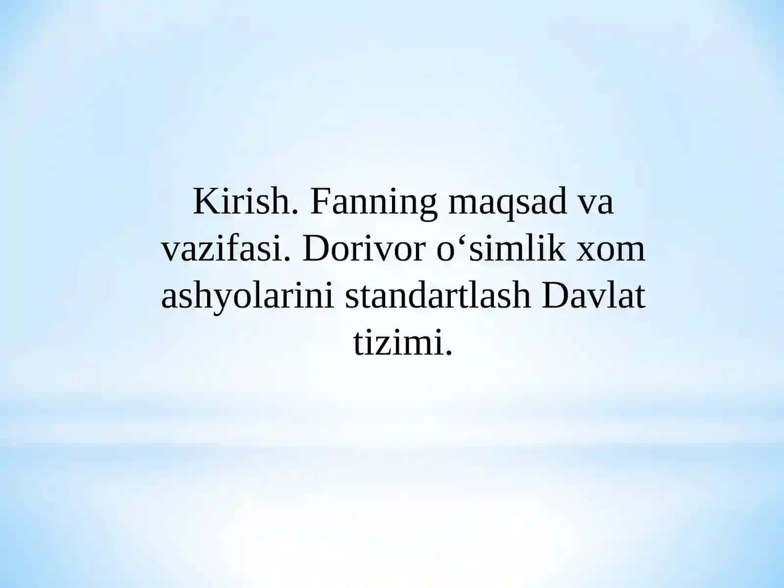Kirish. Fanningmaqsadvavazifasi 2