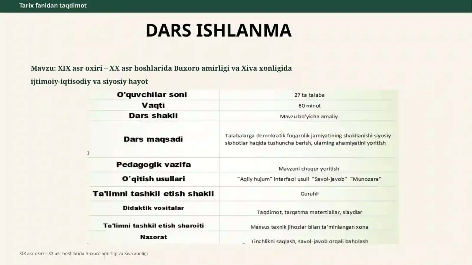 XIX asr oxiri – XX asr boshlarida Buxoro amirligi va Xiva xonligida ijtimoiy-iqtisodiy va siyosiy hayot 2