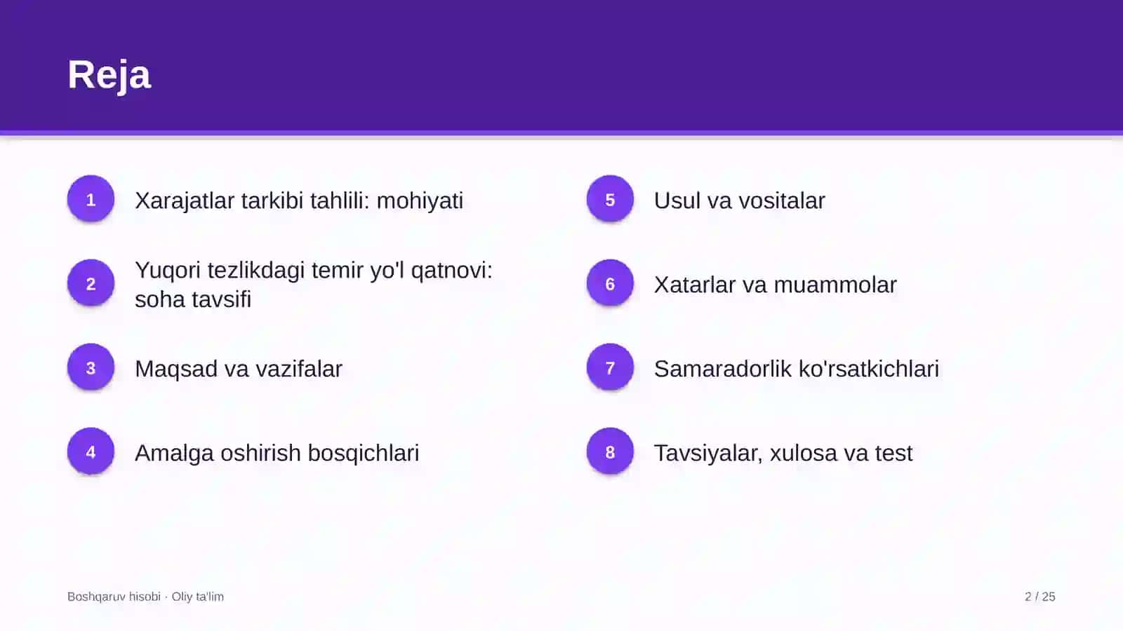 yuqori tezlikdagi temir yo'l qatnovida xarajatlar tarkibini tahlil qilish 9138 2