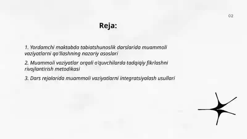 Yordamchi maktab tabiatshunoslik darslarida muammoli vaziyatlarni qollashi 2