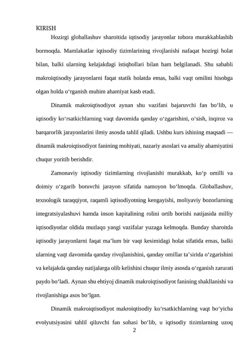DINAMIK MAKROIQTISODIYOT FANIGA 2