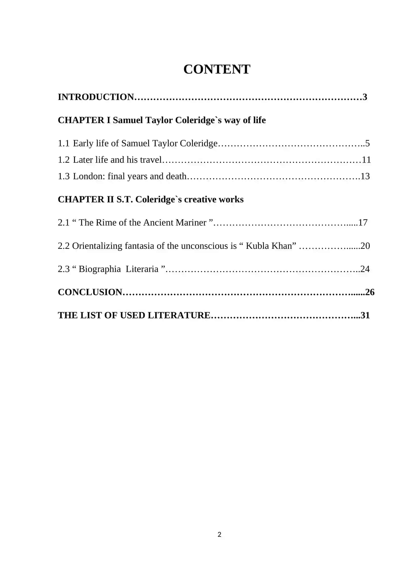 POETIC TECHNIQUES OF S.T. COLERIDGE 2