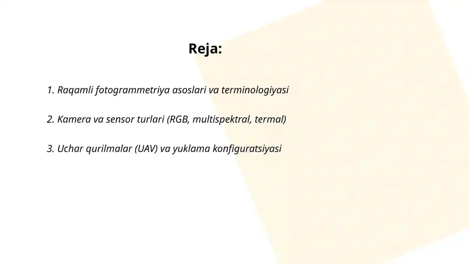 Raqamli fotogrammetriya asoslari va terminologiyasi 2