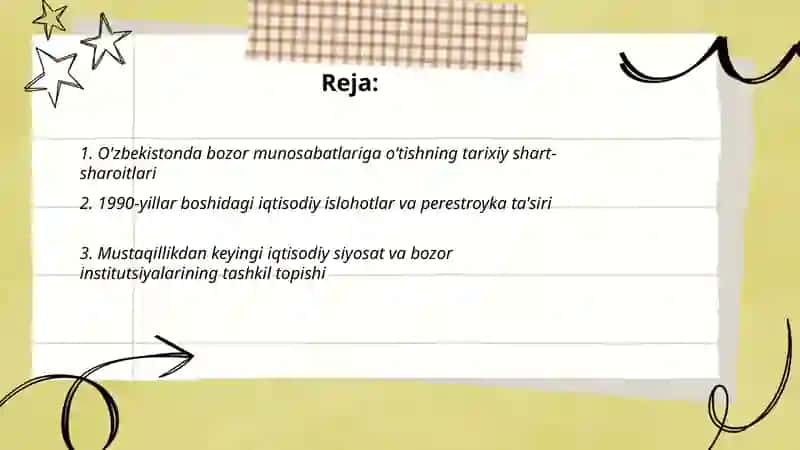 Òzbekistonda bozor munosabatlarining shakillantirilishi va taraqqiyot bosqichlari 2
