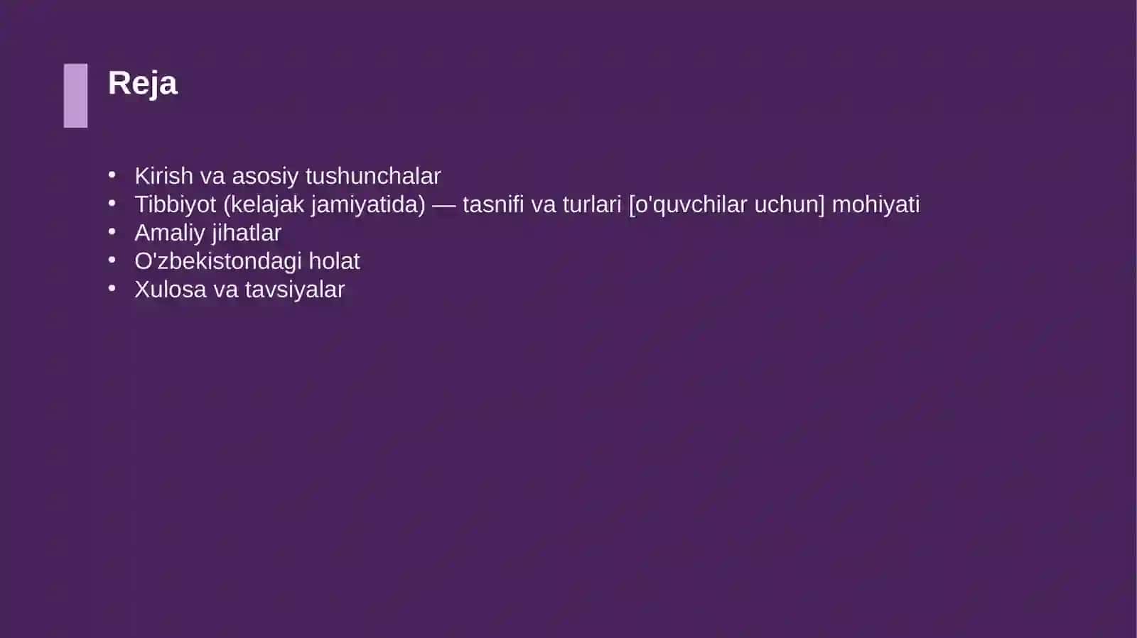 Tibbiyot (kelajak jamiyatida) — tasnifi va turlari [o'quvchilar uchun] 2