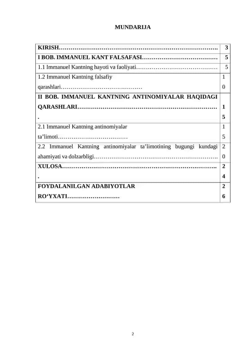 IMMANUEL KANTNING ANTINOMIYALAR HAQIDAGI TA’LIMOTI 2