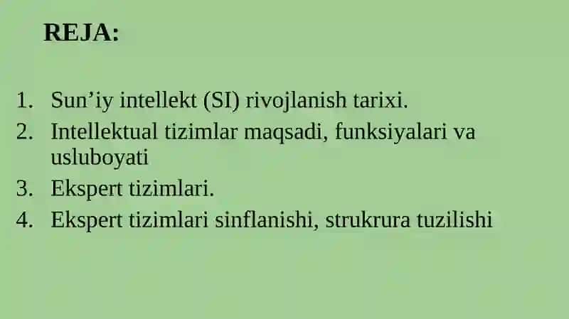INTELEKTUAL BOSHQARUV TIZIMILARI. 2