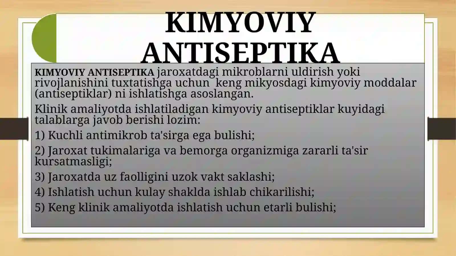 Kimyoviy antiseptiklar 2