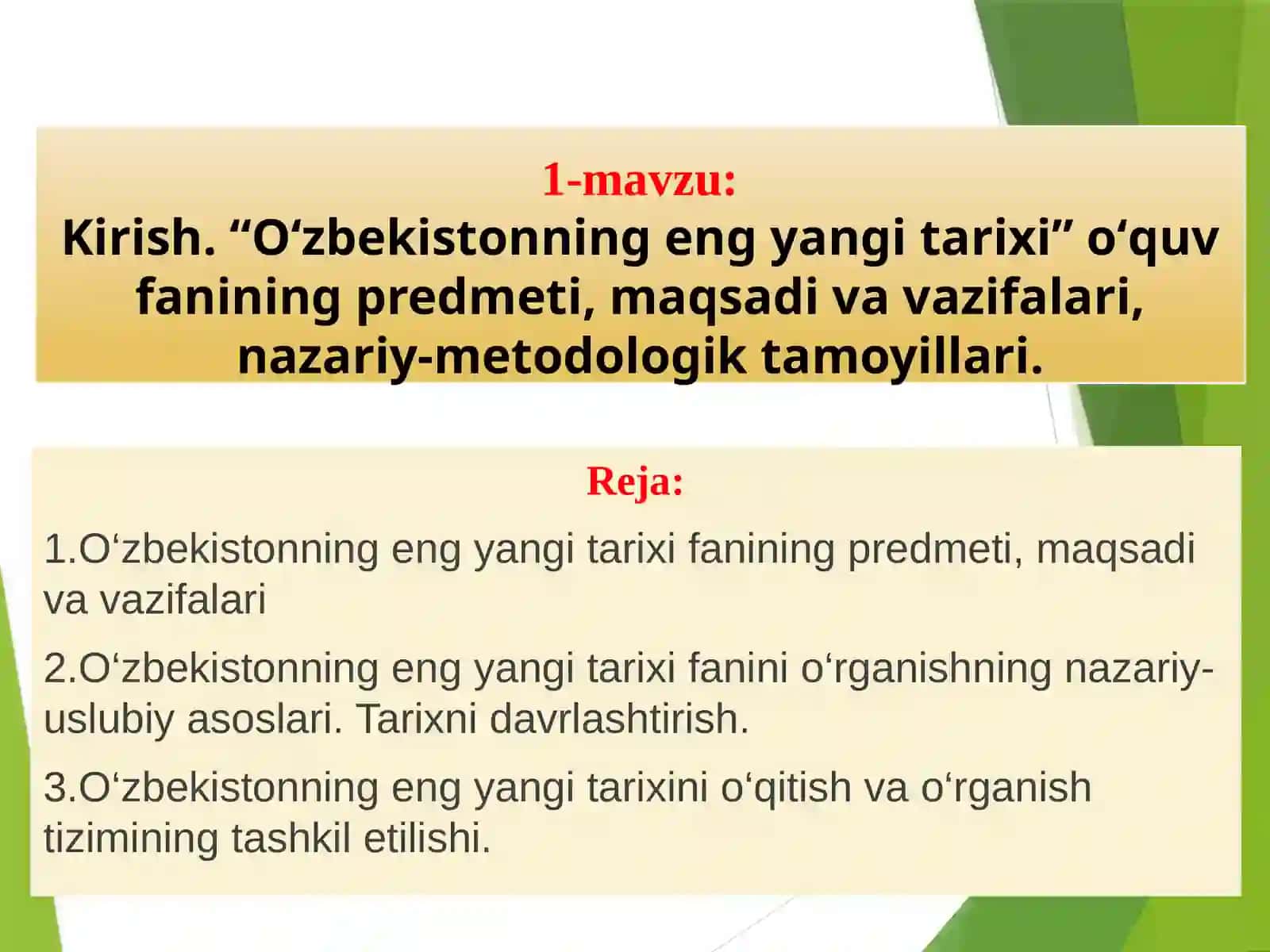 O‘zbekistonning eng yangi tarixi 2