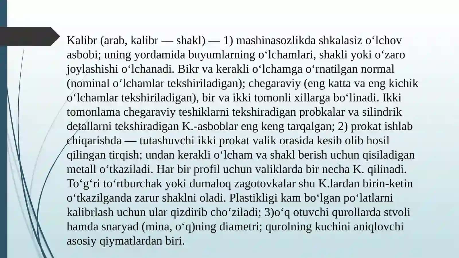 Kalibr va uning turlari 2