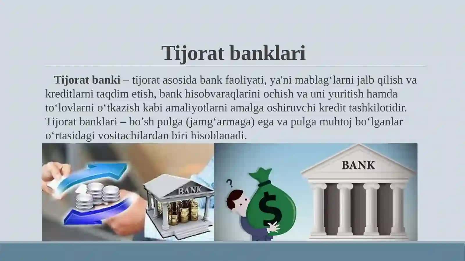 Tijorat banklarni naqd pulsiz hisob kitoblarini hisob kitobi 2
