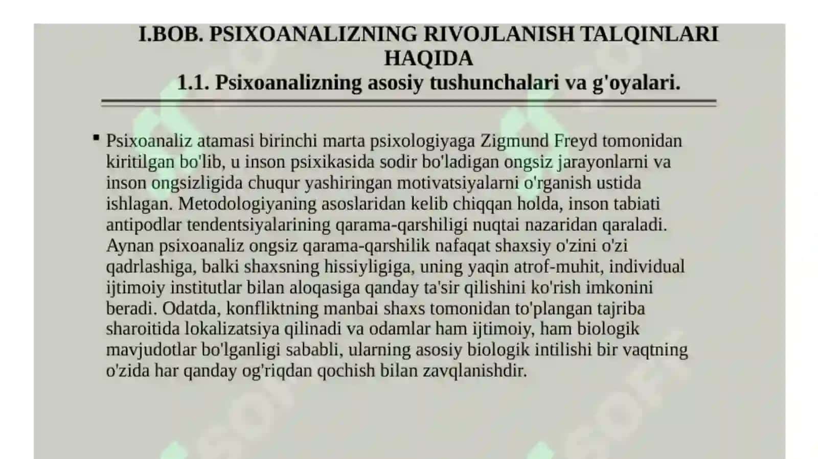 Shaxs rivojlanishida psixoanalitik qarashlar 2