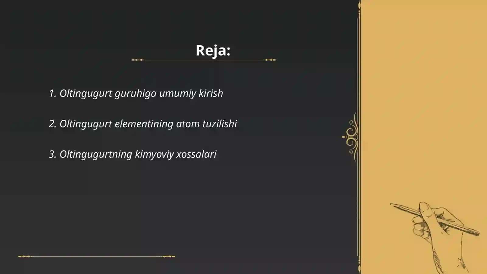 Oltingugurt guruhi menirallari 2