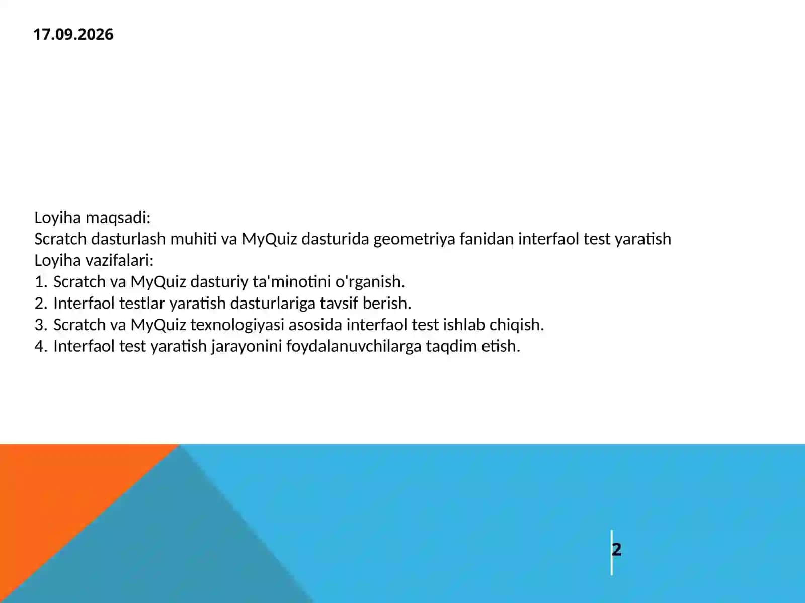 Informatika - Scratch muhitida loyiha yaratish 2