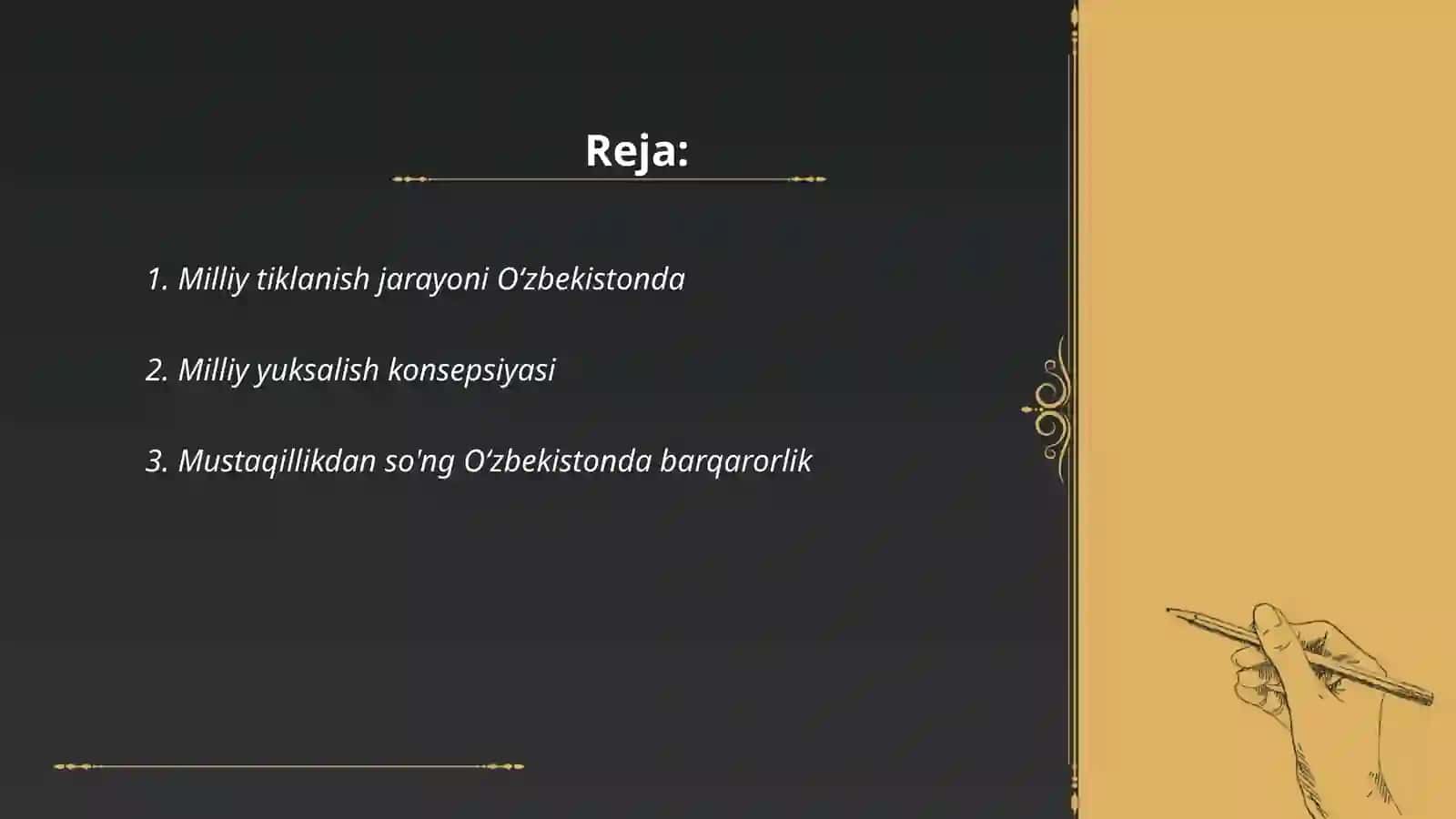 Yangilanayotgan Oʻzbekistonda milliy tiklanishdan milliy yuksalishgacha 2