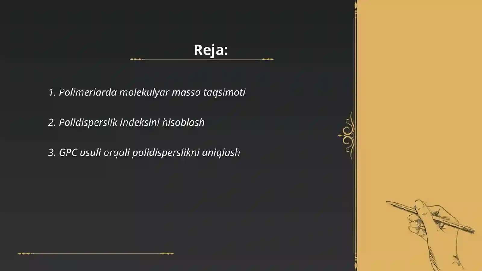 Polimerlarning polidispresligini aniqlash 2