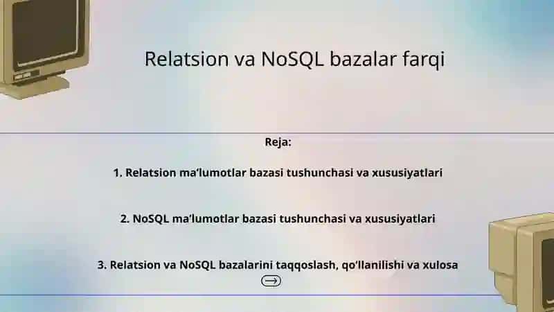 Relatsion va NoSQL bazalar farqi 2