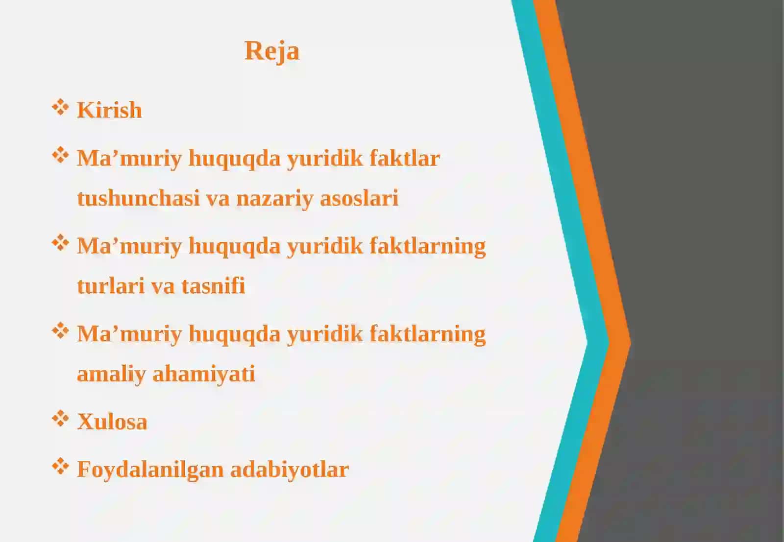 Ma’muriy huquqda yuridik faktlar 2
