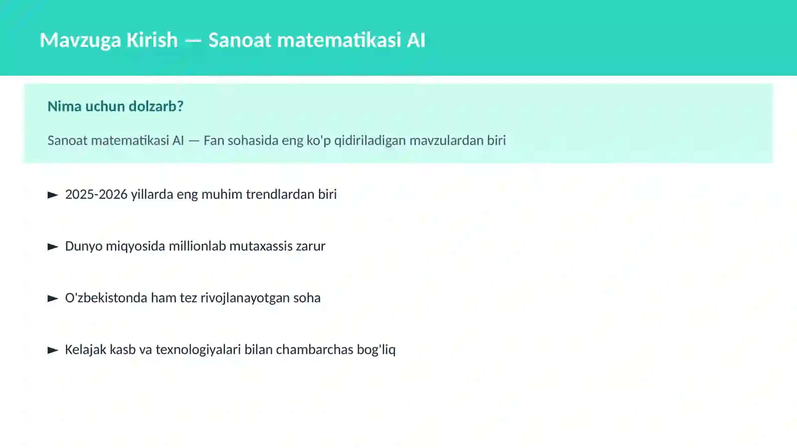 Sanoat matematikasi AI 2