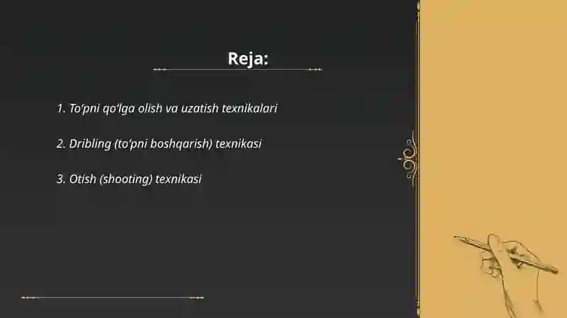 Basketbol oʻyining texnikasining tasnifi 2