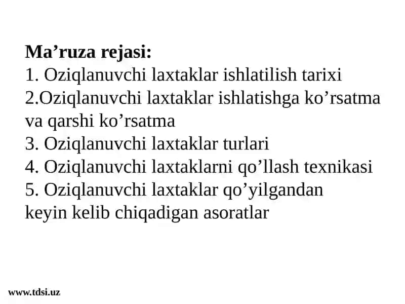 OZIQLANUVCHI OYOQCHALI LAXTAKLAR YORDAMIDA PLASTIKA QILISH 2