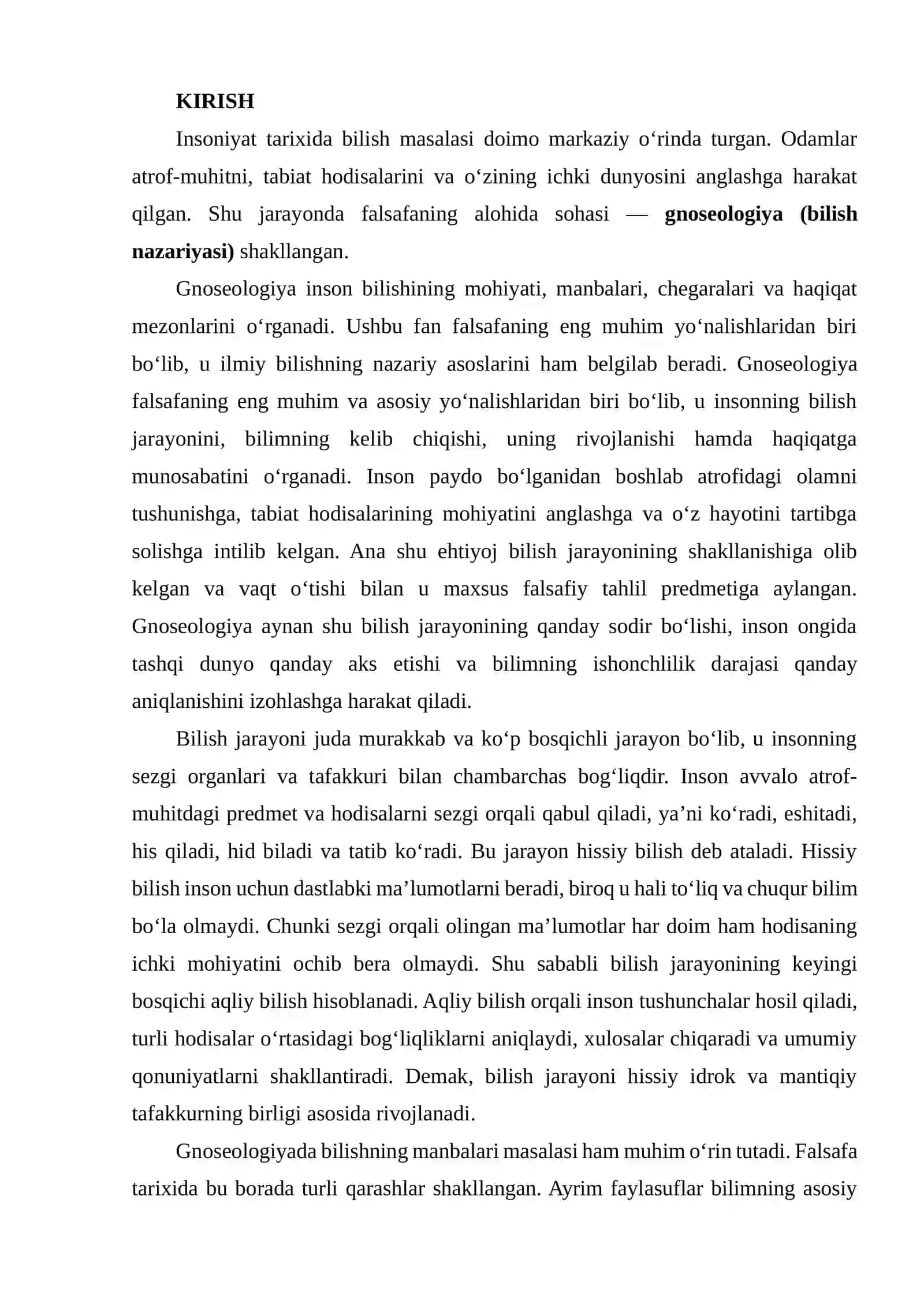 Gnoseologiya — Bilish nazariyasi falsafa sohasi sifatida 2