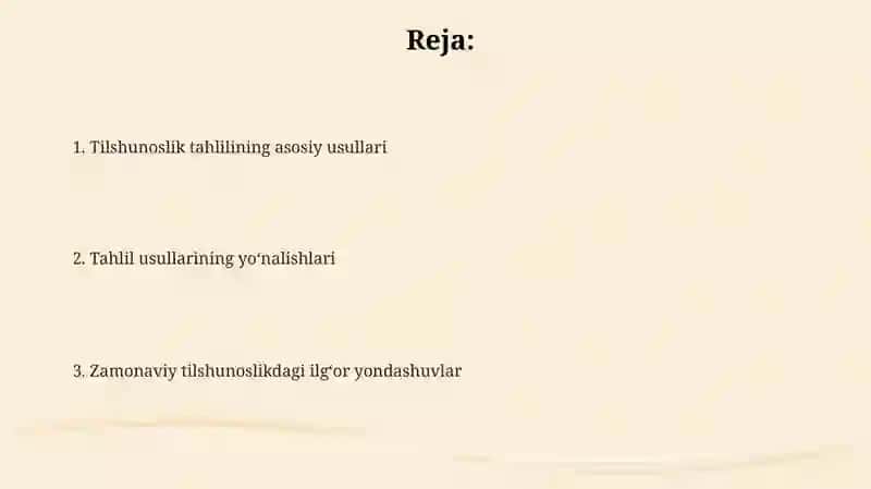 Lengivistik tahlil metodlarini oʻrganish 2