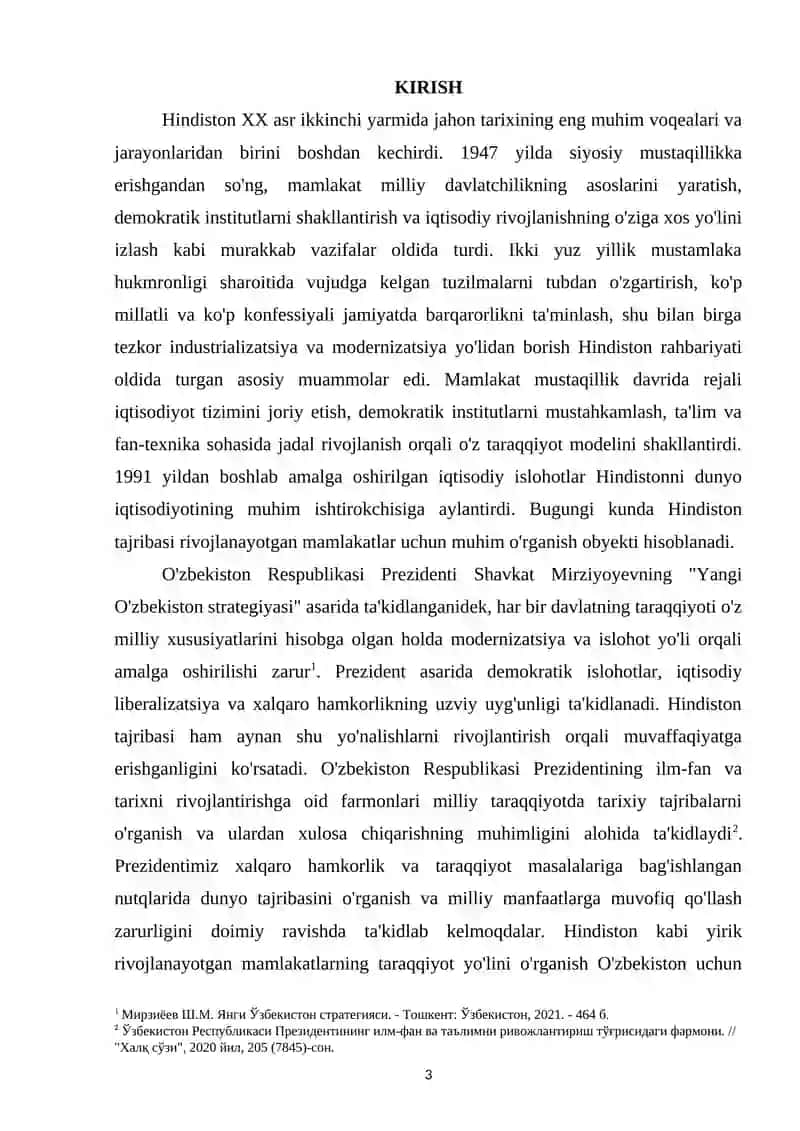 Hindistonning XX ASR IKKINCHI YARMIDAGI TARAQQIYOTI 2