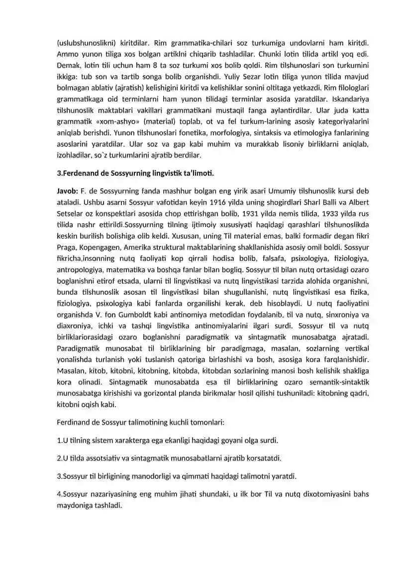 Tilshunoslik javoblar 2