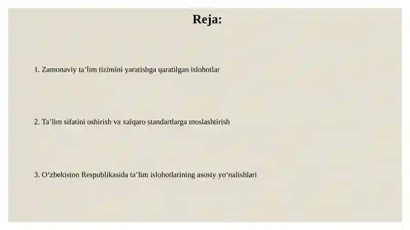 Ta'lim Islohotlari 2